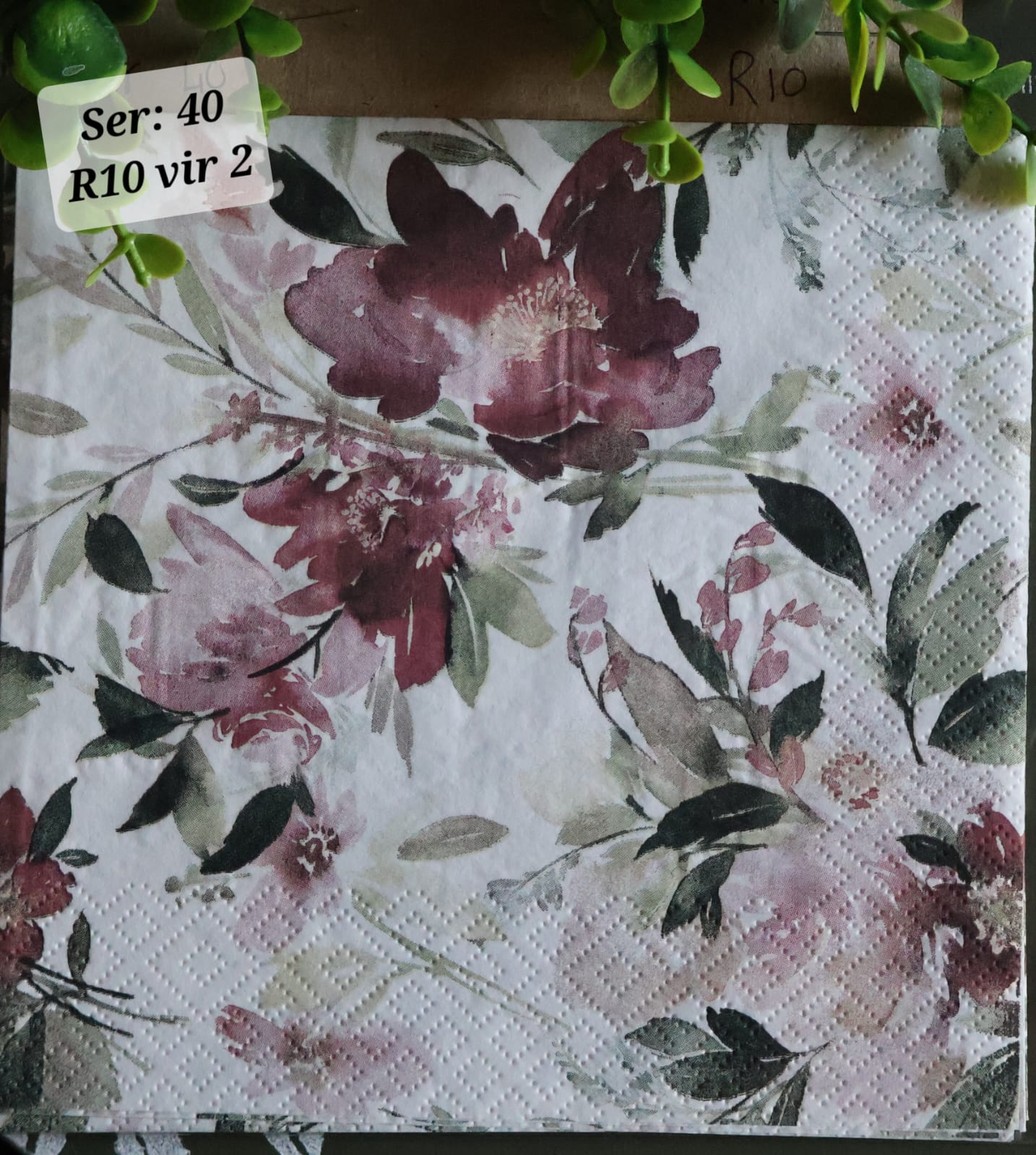 Stencil Maroon FLowers